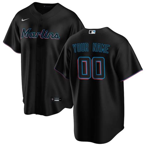 men's miami marlins nike black alternate replica team jersey|Miami Marlins Nike Alternate Replica Custom Jersey .